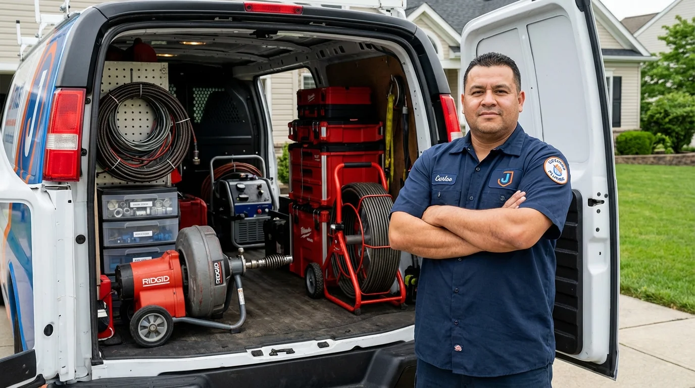 Professional drain cleaning equipment and Johns Plumbing LLC plumber in Florida